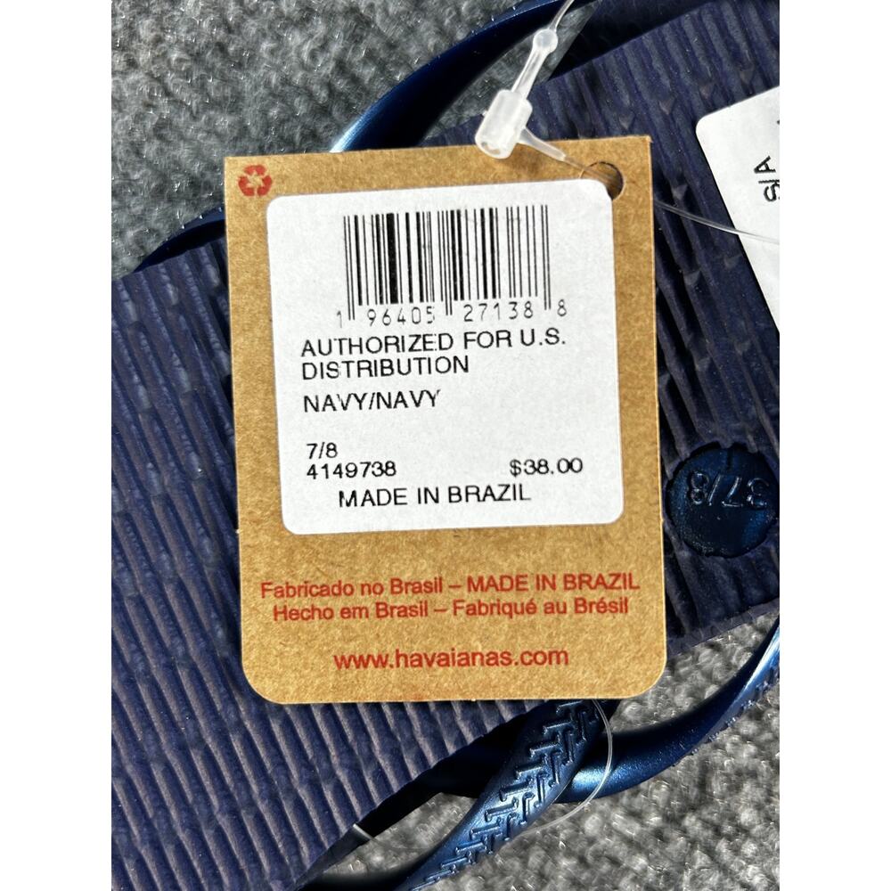 Havaianas Disney Parks Flip Flops Navy Blue Women's Size 7/8 Brazil NWT - Picture 5 of 6